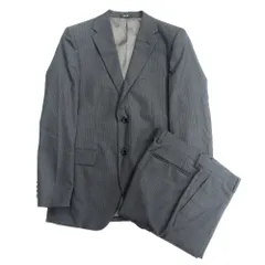 美品 COMME CA ISM コムサイズム セットアップ スーツ ピンストライプ テーラード ジャケット パンツ スラックス 総裏 M グレー メンズ 古着 中古 USED