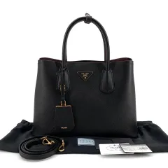 デパート購入 PRADA サフィアーノ ダブル トートバッグ 兼 ショルダーバッグ 1BG775