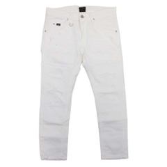 美品 Lee x nano universe リー ナノユニバース ダメージ加工 デニム パンツ ジーンズ ジーパン Gパン S ホワイト LB0116 メンズ 古着 中古 USED