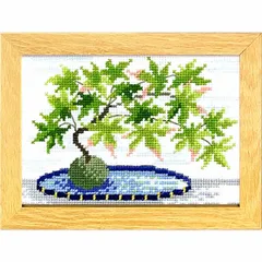 クロスステッチ刺しゅうキット 12ヶ月のBONSAI～マリー・カトリーヌコレクション 8月 山紅葉