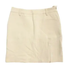 美品 NEW BALANCE ニューバランス ミニ スカート ボトムス スポーツ ゴルフ ウェア スウェット ストレッチ サイズ2 ベージュ レディース 古着 中古 USED