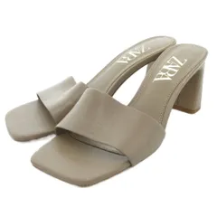 ザラ ZARA コンフォートサンダル ヒール レザー 36 茶 ブラウン /JS