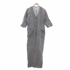 ザラ ZARA オールインワン ジャンプスーツ 無地 M グレー ポケット /YJ