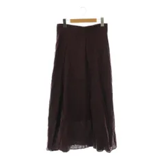 ジャーナルスタンダードレサージュ journal standard L'essage フレアスカート ロング リネン 38 ブラウン /DF ■OS