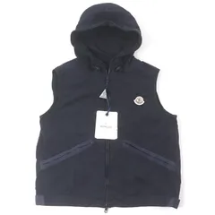 未使用品□MONCLER モンクレール 20SS TOUQUES GIUBBOTTO ロゴエンブロイダリー WZIP フーデッド ナイロンベスト ネイビー 3 正規品 メンズ