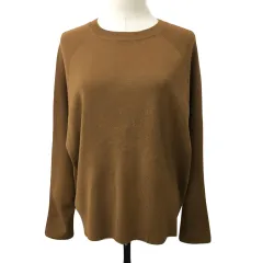 アーバンリサーチ ドアーズ URBAN RESEARCH DOORS カットソー ニット ラウンドネック プルオーバー 無地 長袖 One 茶 ブラウン