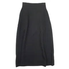 美品 24ss Mila Owen ミラオーウェン ハイウエスト セミフレアスカート ミモレ丈 立体シルエットデザイン 0 黒 ブラック レディース 古着 中古 USED