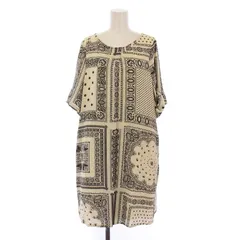 アズノウアズ as know as ワンピース ひざ丈 五分袖 ペイズリー柄 F 白 黒 QG0908 /BM