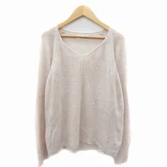 グリーンレーベルリラクシング ユナイテッドアローズ green label relaxing サマーニット カットソー 長袖 ラウンドネック 麻 リネン ピンクベージュ /NM3