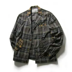 【新品】 kolor ／ カラー　ブルゾン ジャケット 日本製 マルチタータンチェック コットン タータンチェック アウター チェック 金ボタン ｜ 春秋のサムネイル
