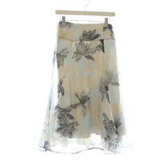 ミッシュマッシュ MISCH MASCH スカート M 水色 花柄 シアー素材 フレアシルエット /JP