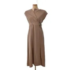 ルクールブラン le.coeur blanc ワンピース ロングスカート ノースリーブ ベルト付き 38 ベージュ 3003069720 ■FF