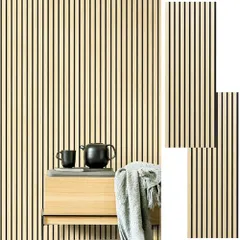 [ChicCarry] 吸音パネル ウッドパネル 2枚 きゅうおんパネル 壁 ウォールパネル 木製 【116×40.5cm/2枚】 吸音材 防音パネル 賃貸 騒音対策 オフィス アパート マンション 一戸建て オーク★tm