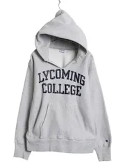 【お得なクーポン配布中!】 80s USA製 ★ チャンピオン リバースウィーブ 2段 カレッジ プリント スウェット パーカー メンズ L 古着 ヴィンテージ フード トレーナー