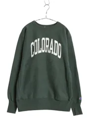 【お得なクーポン配布中!】 90s USA製 ★ チャンピオン リバースウィーブ カレッジ プリント スウェット メンズ XL オールド トレーナー 裏起毛 大きいサイズ グリーン