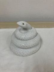P/白へび 大理石　置物