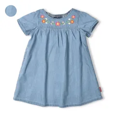 moujonjon お花刺繍デニム半袖ワンピース　m46306