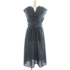 グリーンレーベルリラクシング ユナイテッドアローズ green label relaxing ワンピース ミモレ ロング ノースリーブ 38 紺 ネイビー /AN52 ■MA