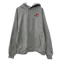 Champion プリントスウェット パーカー XL グレー チャンピオン プルオーバー フーディー バックプリント ワンポイント 秋物 a803-5337