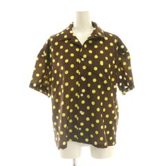 エックスガール x-girl 半袖シャツ ドット柄 1 茶 ブラウン 黄色 イエロー /SS ■OS