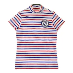 サイズ：0 PEARLY GATES パーリーゲイツ  ハイネック 半袖Tシャツ ボーダー柄 ホワイト系 [240101572288] ゴルフウェア レディース ストスト