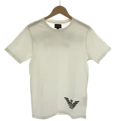 エンポリオアルマーニ EMPORIO ARMANI Tシャツ M 白 ラウンドネック 半袖 ロゴプリント /RE