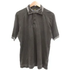 ディーゼルブラックゴールド DIESEL BLACK GOLD ポロシャツ カットソー 半袖 ウォッシュ加工 M チャコールグレー /YJ