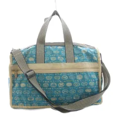 レスポートサック LesportSAC ボストンバッグ ハンドバッグ ショルダーバッグ 2way 総柄 ナイロン 水色 ライトブルー 白 ホワイト /AN21 ■MA