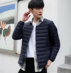 ダウンジャケット メンズ 軽量 撥水 ウルトラライトダウン Vネック インナーダウン　コート 防寒 防風 コンパクト収納 アウトドア ライトダウン 秋冬 メンズダウンジャケット インナーダウン トップ#lj7424