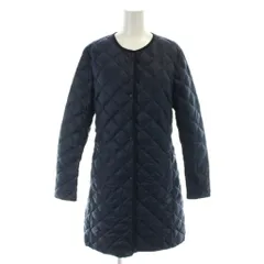 ユニクロ UNIQLO ダウンコート M 紺 ネイビー キルティング ノーカラー 長袖 /AP