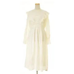 【LilyBrown】LWFO211183 衿レースシャツ長袖ワンピース