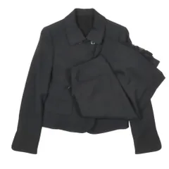 美品 KEITA MARUYAMA ケイタマルヤマ セットアップ ウール ダブルブレスト ジャケット プリーツ ミディアム スカート 1 黒 レディース 古着 中古 USED