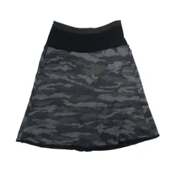 美品 bajra バジュラ 迷彩 カモフラ 無地 リバーシブル ひざ丈 セミタイト スカート 0 黒 ブラック グレー系 マルチカラー レディース 古着 中古 USED