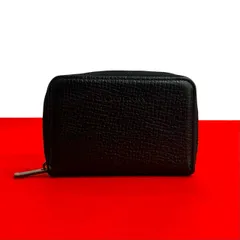 極 美品 BURBERRY バーバリー ノバチェック ロゴ 刻印 レザー 本革 ラウンドジップ コインケース 小銭入れ ミニ ウォレット ブラック 71960