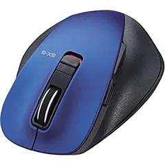 エレコム マウス Bluetooth Mサイズ 5ボタン (戻る・進むボタン搭載) BlueLED 握りの極み ブルー M-XGM10BBBU