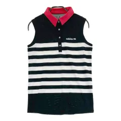サイズ：M ADIDAS GOLF アディダスゴルフ BC3171 ノースリーブポロシャツ ボーダー柄 ブラック系 [240101614156] ゴルフウェア レディース ストスト