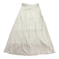 良品 JEANASIS ジーナシス スエード調 ロング フレア スカート サイドジップ ウエストゴム 切替 ベージュ レディース 古着 中古 USED