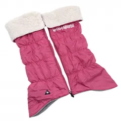 【美品】ルコック レッグウォーマー ピンク 裏ボア ロゴ白 レディース  ゴルフウェア le coq sportif