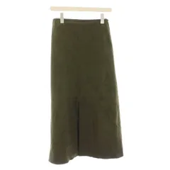 デミルクス ビームス Demi-Luxe BEAMS スカート 36 カーキ 無地 ロング丈 スリット入り /JP