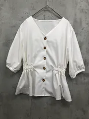 fifth フィフス フロントボタン ウエストマーク ブラウス シャツ 白 ■◆ レディース