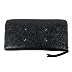 【Maison Margiela】 メゾン・マルジェラ ラウンドジップウォレット S56UI0110 ラウンドファスナー レザー ブラック 長財布 財布 レディース メンズ ユニセックス 【中古】 USED-A 【9304】