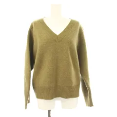 アーバンリサーチ URBAN RESEARCH ニット セーター ウール F カーキ 無地 Vネック 長袖 /JP