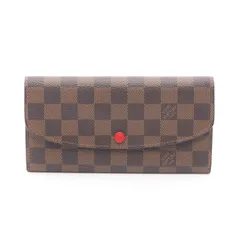 LOUIS VUITTON ルイ・ヴィトン ポルトフォイユ エミリー ダミエエベヌ ルージュ 二つ折り長財布