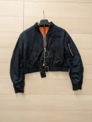 ZARA ショート丈 MA-1 ブルゾン 黒 S クロップドリングジップデザイン