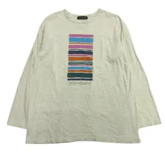 美品  YVES SAINT LAURENT イヴサンローラン 90's ロング Tシャツ カットソー 長袖 プリント ヴィンテージ L グレー メンズ 古着 中古 USED