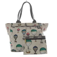 レスポートサック LesportSAC トートバッグ 気球柄 ナイロン ポーチ付き ベージュ /YO14