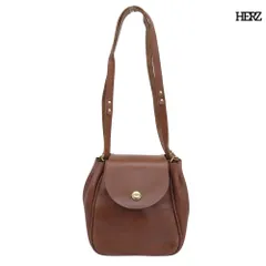 ヘルツ HERZ TB1606 プランプ レザーショルダーバッグ ブラウン