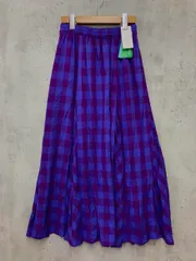 新品 AMERICAN HOLIC アメリカンホリック 接触冷感 チェック サラックールギャザーフレア スカート sizeM/パープル ■◆ レディース