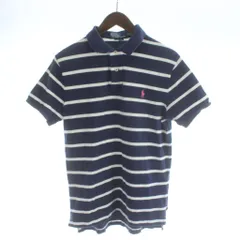 ポロ バイ ラルフローレン Polo by Ralph Lauren ポロシャツ 半袖 ボーダー柄 M 紺 ネイビー /AP
