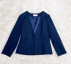 GROBALWORK　グローバルワーク　ノーカラー　ジャケット　ネイビー　M　セレモニー　オフィス　grobalworkのサムネイル